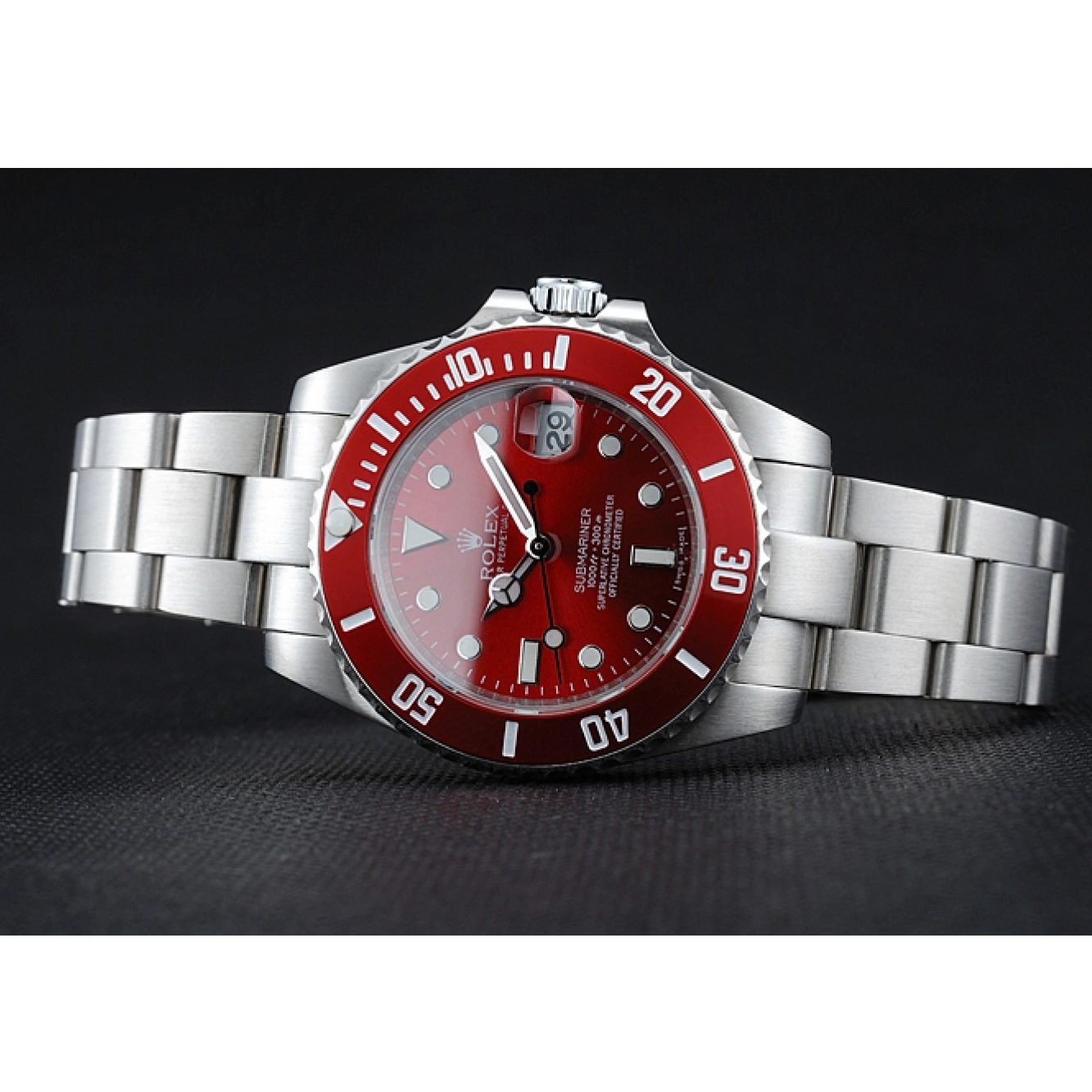 Good copy rolex watches Stainless Dial Bracelet Rolex Steel Submariner Red 1454154 0825
